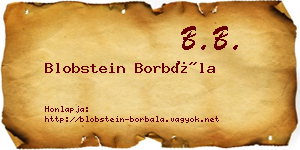 Blobstein Borbála névjegykártya
